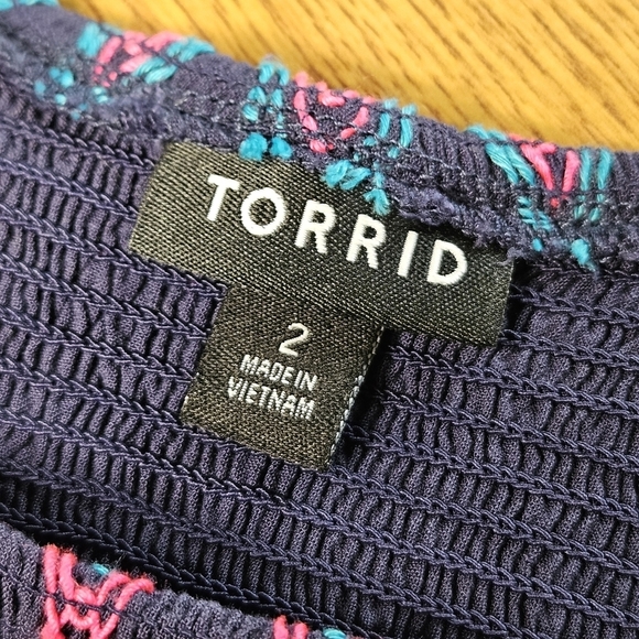 Torrid Smocked Babydoll Cami Tank Top Spaghetti Strap Torrid Size 2 - Picture 3 of 8